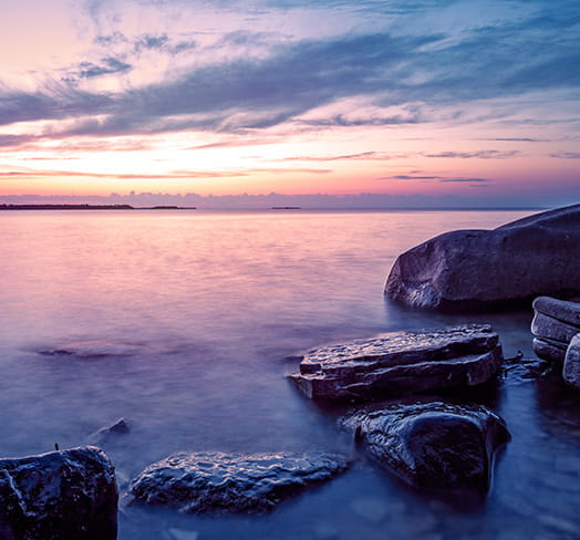 A sunset view of Lake Michigan