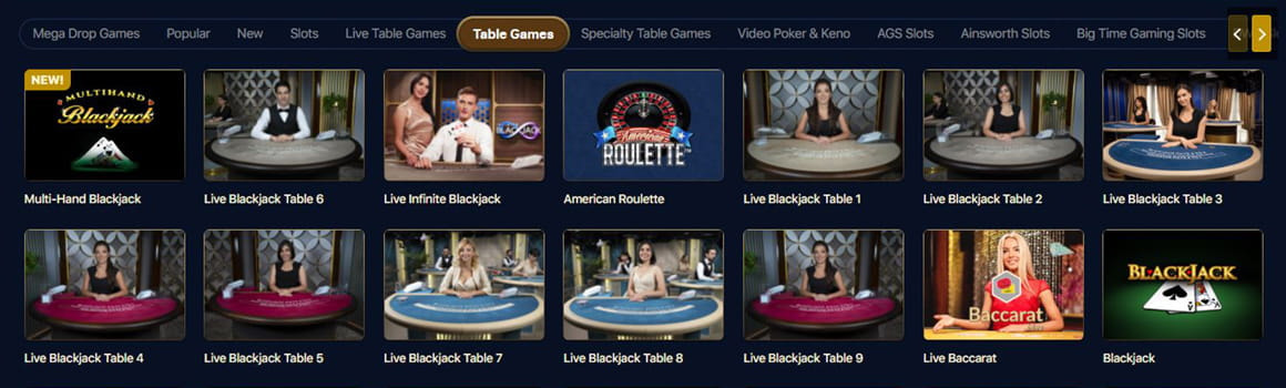 An Overview of the Available Table Games at WynnBET