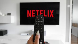 Netflix logo on a tv