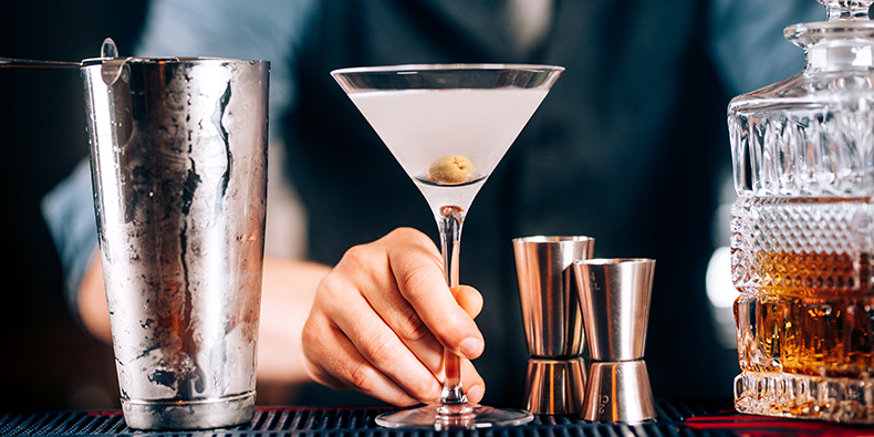 A Dry Martini Cocktail
