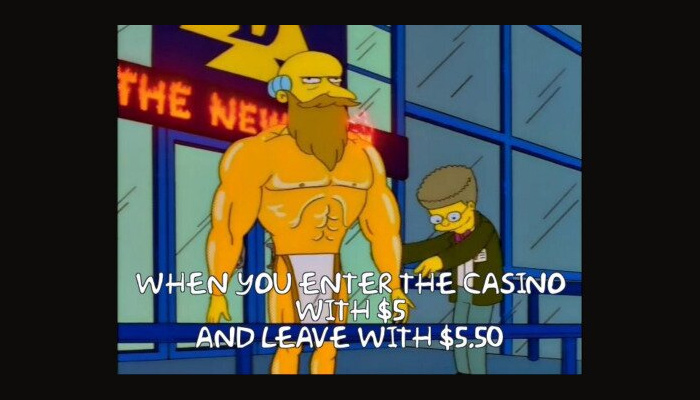 Mr Burns body after leaving the casino