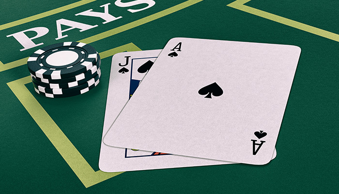 Blackjack casino card game.