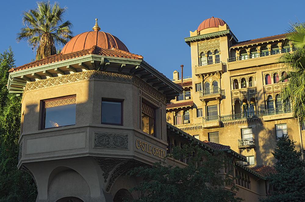 Exterior shot of the Castle Green in Pasadena, California which was one of the locations for Oscar-Nominee movie, Babylon.