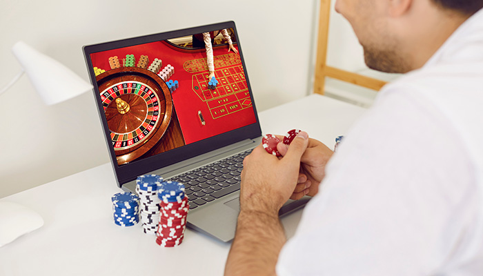 Person Playing Roulette Online