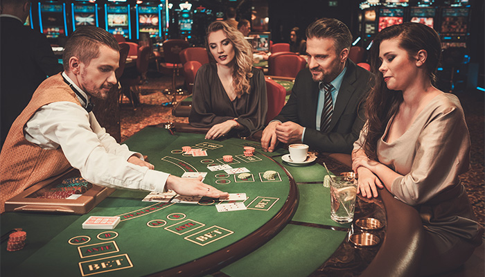 Blackjack Players at Table