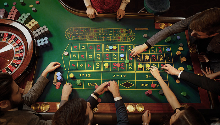 Roulette Player in Casino