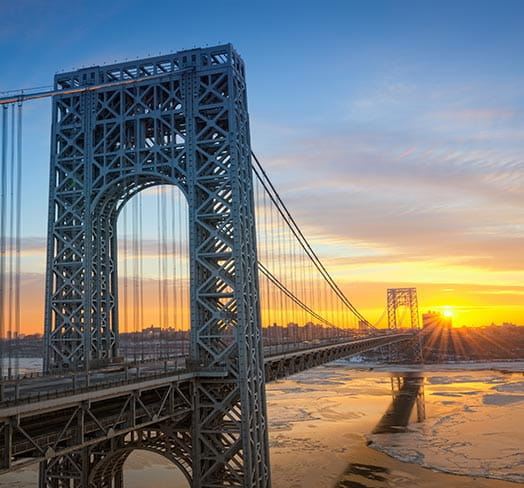 The George Washington Bridge connecting New Jersey with New York