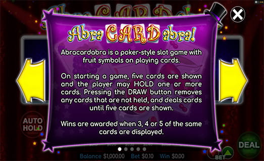 Abracardabra Symbols with Payouts