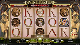 Divine Fortune online slots available at Golden Nugget