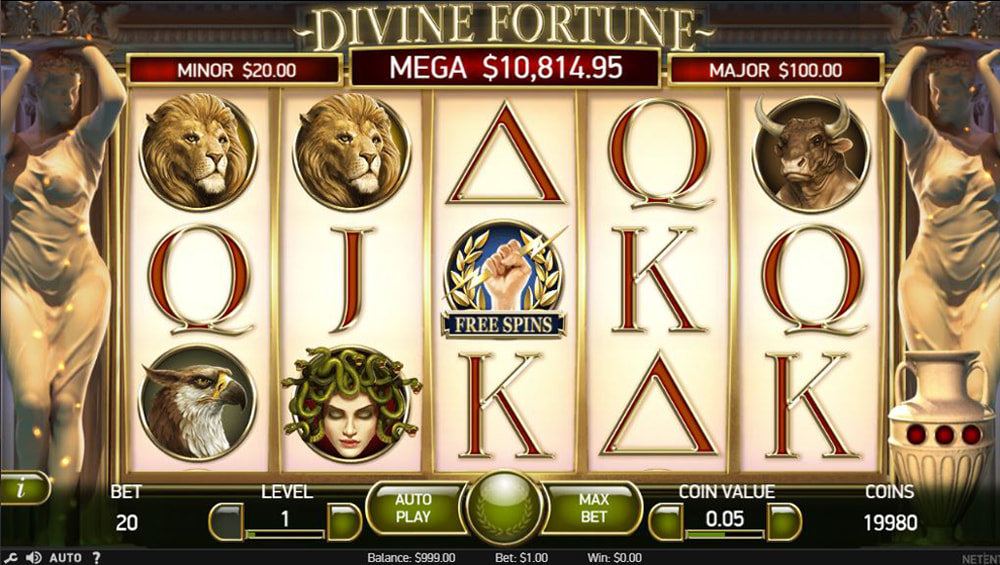 Divine Fortune online slots available at Golden Nugget