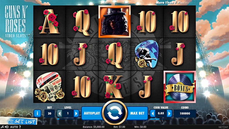 Free Demo Version of the Guns N Roses Online Slot