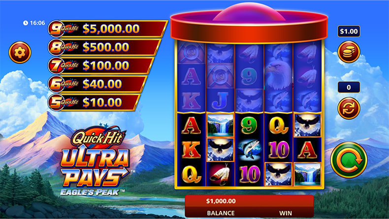 Free Demo Version of the Quick Hit Ultra Pays Eagle's Peak Online Slot