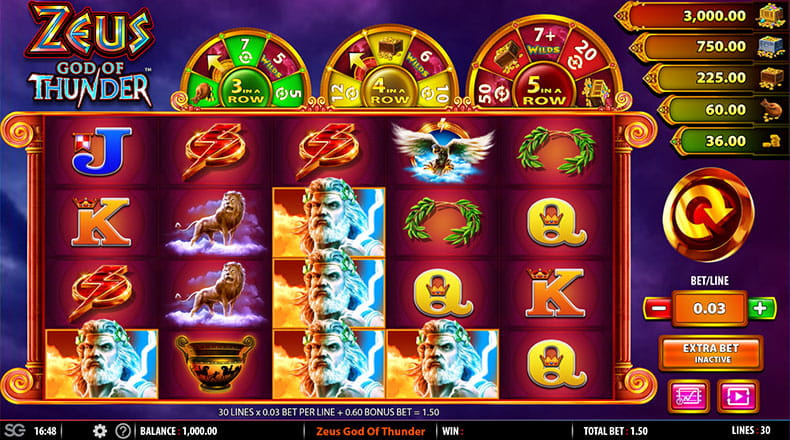 Free Demo Version of the Zeus God of Thunder Online Slot