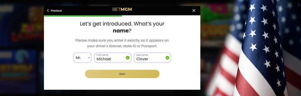 Step four of the sign-up process at BetMGM online casino