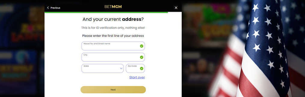 Step five of the sign-up process at BetMGM online casino