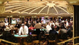 People gambling inside a casino