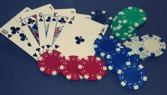 Poker chips and cards on the table