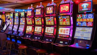 Slot machines in a Vegas casino