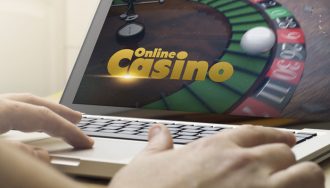 Online Casino on the Screen of a Laptop