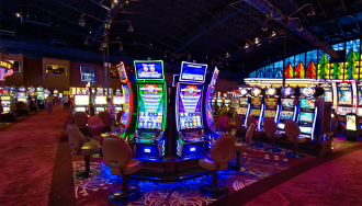 Almost Empty Casino Hall After COVID-19 Restrictions