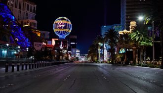 An Empty Casino Boulevard at Night