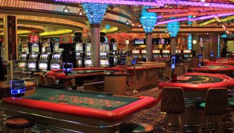 An Empty Gaming Hall of a Commercial Casino