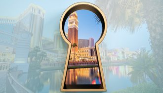Looking at the Las Vegas Strip Through a Keyhole