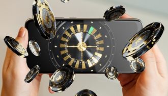 Gambler Using Smartphone to Play Roulette
