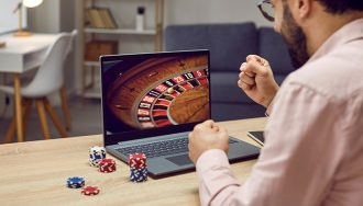 Gambler Playing Online Roulette