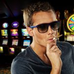 Person Smoking Cigarette in Casino